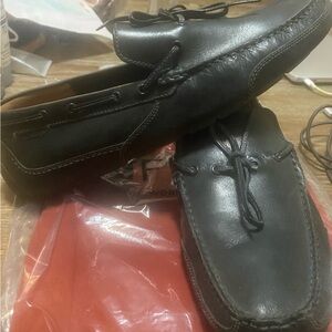 Calvin Klein Jeans Black Leather Slip-On Loafers